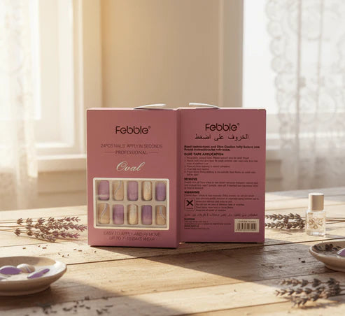 Febble - Lilac Purple Glitter Mix Press-On Nails