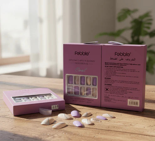 Febble - Lilac Purple Glitter Mix Press-On Nails